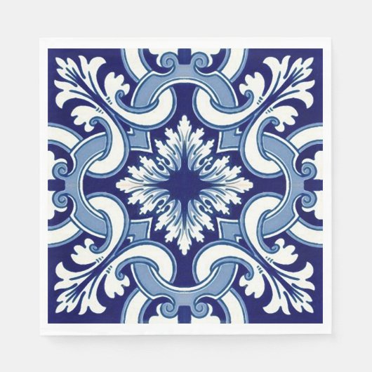 Portugese blauwe tegel servet (Voorkant)
