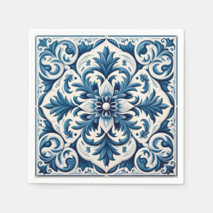 Portugese blauwe tegel servet