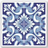 Portugese blauwe tegel sticker (Voorkant)