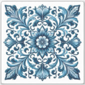 Portugese blauwe tegel sticker (Voorkant)