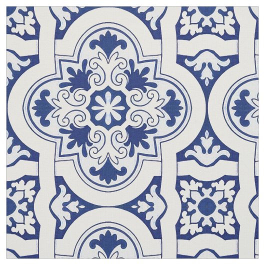 Portugese blauwe tegel stof (Swatch)