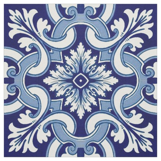 Portugese blauwe tegel stof (Swatch)