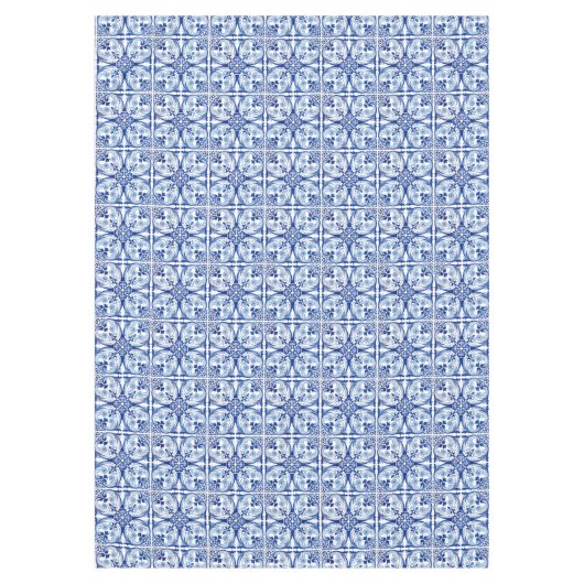 Portugese blauwe tegel tafelkleed (Voorkant)