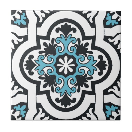 Portugese blauwe tegel tegeltje (Voorkant)