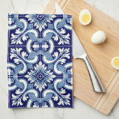 Portugese blauwe tegel theedoek (Quarter Fold)