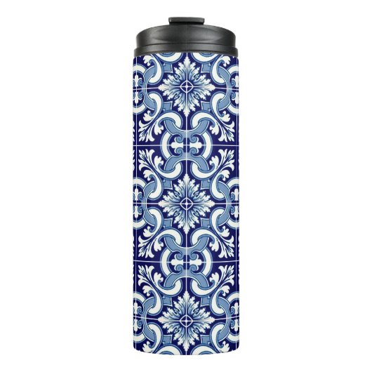 Portugese blauwe tegel thermosbeker (Voorkant)