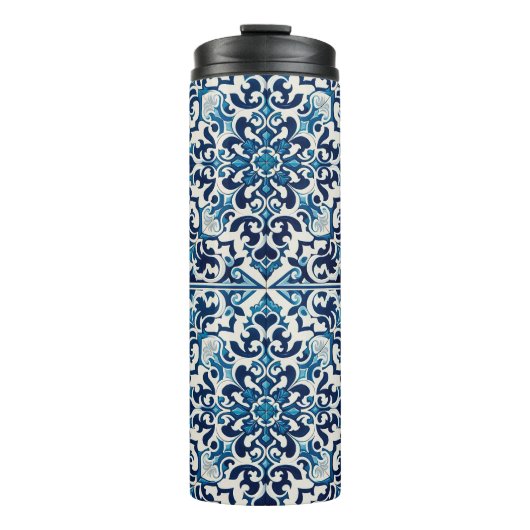 Portugese blauwe tegel thermosbeker (Voorkant)