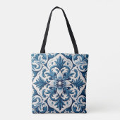 Portugese blauwe tegel tote bag (Achterkant)