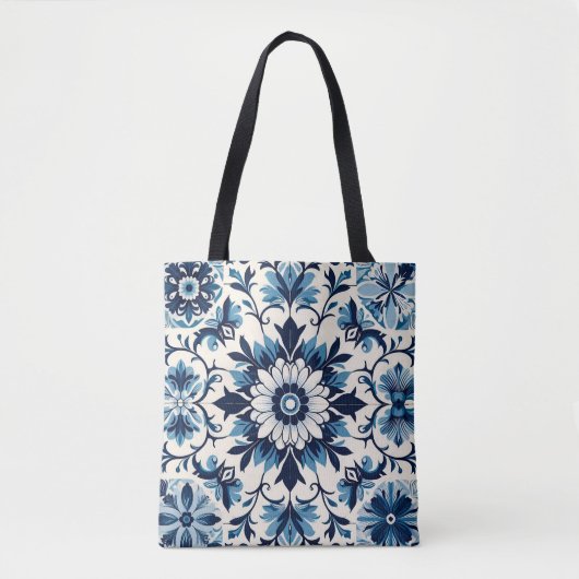 Portugese blauwe tegel tote bag (Voorkant)