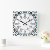 Portugese blauwe tegel vierkante muurklok vierkante klok (Huis)