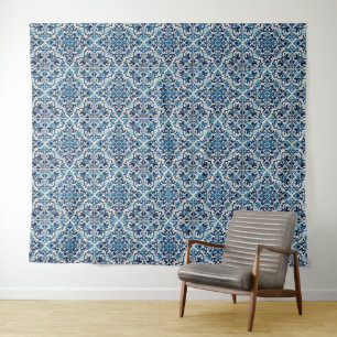 Portugese blauwe tegel wandkleed