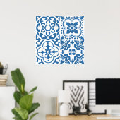 Portugese blauwe tegels 2 poster (Thuiskantoor)