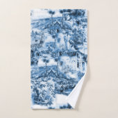 Portugese blauwe tegels romantisch scènepatroon bad handdoek (Handdoek)