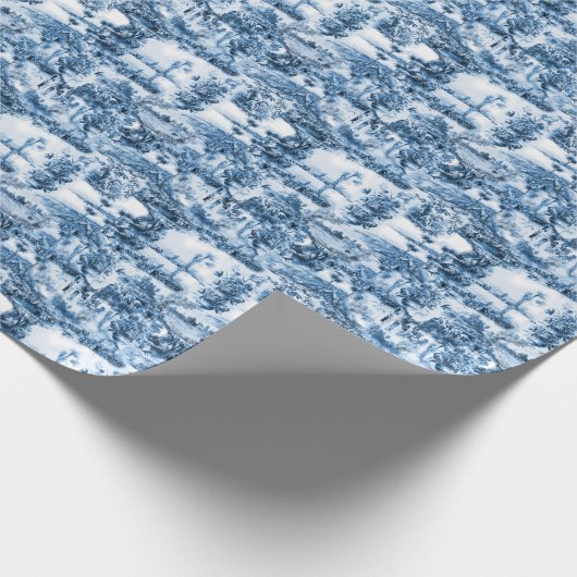 Portugese blauwe tegels romantisch scènepatroon cadeaupapier (Hoek)