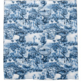 Portugese blauwe tegels romantisch scènepatroon douchegordijn (Voorkant)