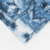 Portugese blauwe tegels romantisch scènepatroon fleece deken (Hoek)
