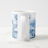 Portugese blauwe tegels romantisch scènepatroon grote koffiekop (Achterkant)