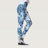 Portugese blauwe tegels romantisch scènepatroon leggings (Rechts)
