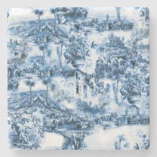 Portugese blauwe tegels romantisch scènepatroon  stenen onderzetter