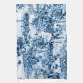 Portugese blauwe tegels romantisch scènepatroon theedoek (Verticaal)