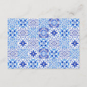 Portugese blauwe witte Tegels Informatiekaartje (Achterkant)