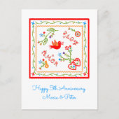 Portugese bruiloft met zakdoeken briefkaart (Voorkant)