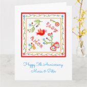 Portugese bruiloft met zakdoeken kaart (Gele Bloem)