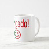 Portugese cadeautjes Dank u Obrigado Face Koffiemok (Voorkant rechts)