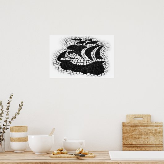 Portugese caravel poster (Keuken)