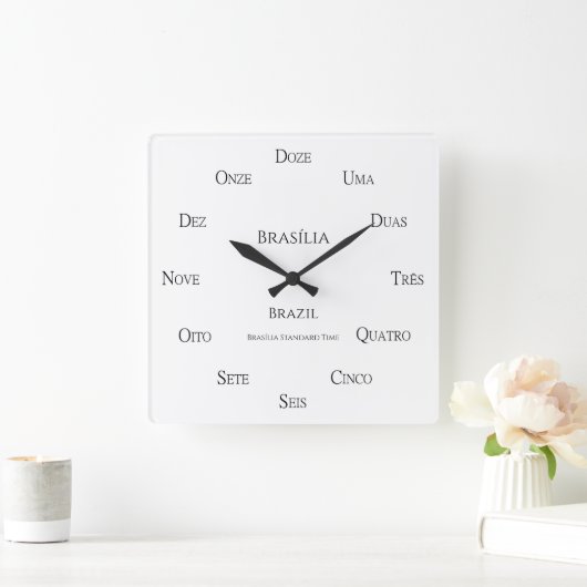 Portugese cijfers Aangepaste locatie en tijdzone Vierkante Klok (Huis)