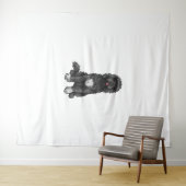 Portugese Dog Cute Dog Art Wandkleed (In Situ (horizontaal))
