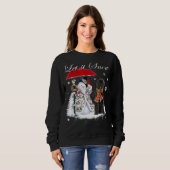 Portugese Dog Santa Kerstmis Snowman Xmas Trui (Voorkant volledig)