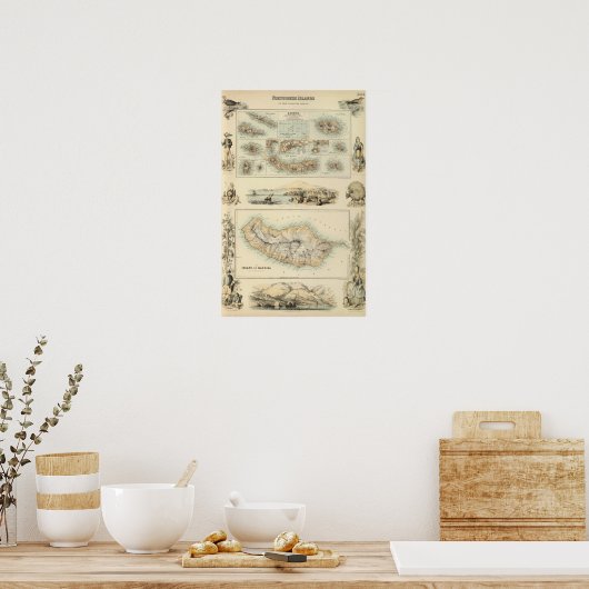 Portugese eilanden in de Atlantische Oceaan Poster (Keuken)