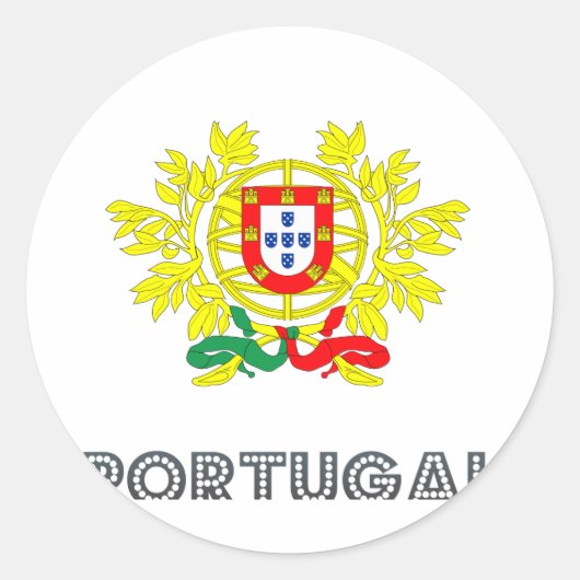 Portugese Emblem Ronde Sticker (Voorkant)