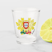 Portugese en Portugese wapenschild, vlag/partij Shot Glas (Voorkant)