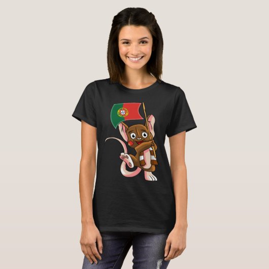 Portugese Fan Mouse T-shirt (Voorkant volledig)