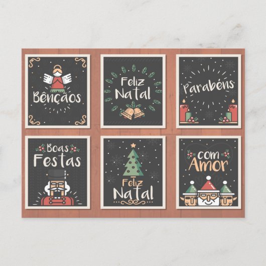 PORTUGESE FELIZ NATAL CHRISTMAS CARD SET FEESTDAGENKAART (Voorkant)