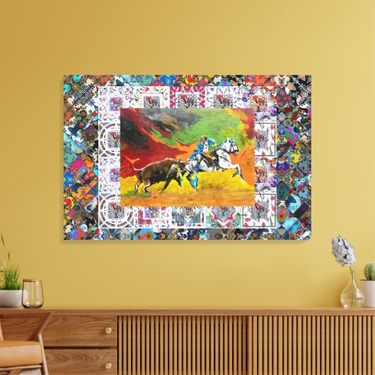 Portugese forcado canvas afdruk (Insitu (Woonkamer))