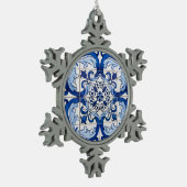 Portugese geglazuurde Tegels Tin Sneeuwvlok Ornament (Links)