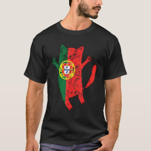 Portugese Gelukkige Kat Portugal Vlag T-shirt