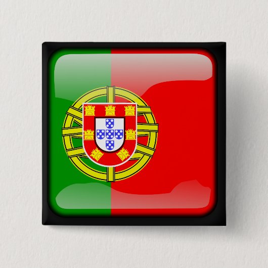 Portugese gepolijst vlag vierkante button 5,1 cm (Voorkant)