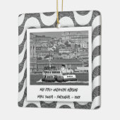 Portugese golven kasseisteen Eerste vakantie Keramisch Ornament (Links)