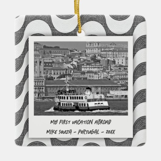 Portugese golven kasseisteen Eerste vakantie Keramisch Ornament (Voorkant)