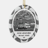 Portugese golven kasseisteen Eerste vakantie Keramisch Ornament (Rechts)