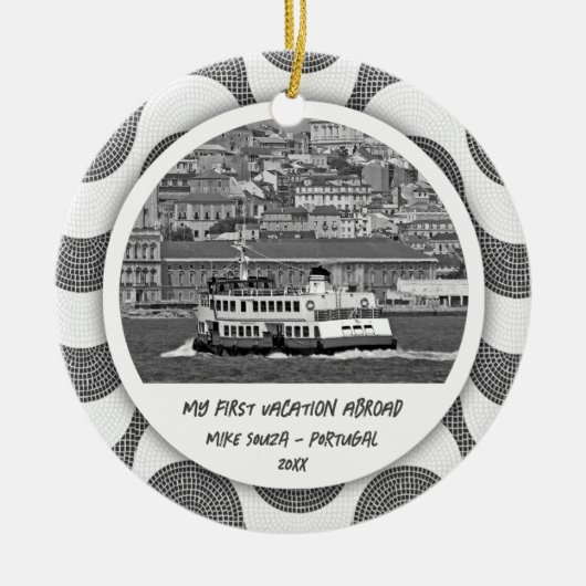 Portugese golven kasseisteen Eerste vakantie Keramisch Ornament (Voorkant)