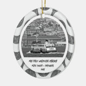 Portugese golven kasseisteen Eerste vakantie Keramisch Ornament (Links)