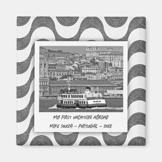 Portugese golven kasseisteen Eerste vakantie Magneet (Voorkant)