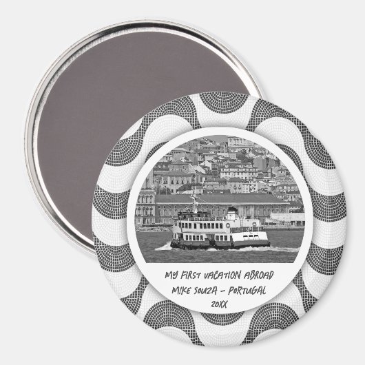 Portugese golven kasseisteen Eerste vakantie Magneet (Voorkant / Achterkant)