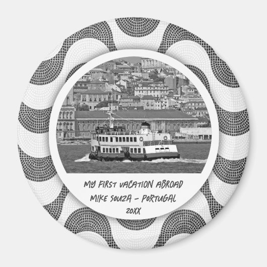 Portugese golven kasseisteen Eerste vakantie Magneet (Voorkant)