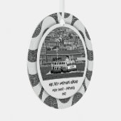 Portugese golven kasseisteen Eerste vakantie Metalen Ornament (Voorkant Rechts)